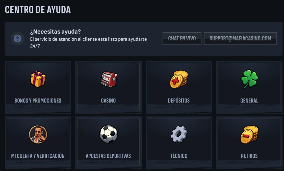 Mafia Casino Atención al Cliente